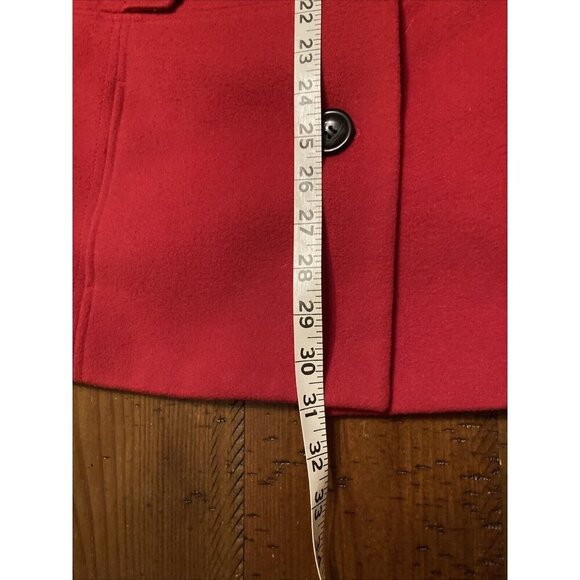 JM Collection Women’s Size Large Red Pea Coat - Picture 7 of 8
